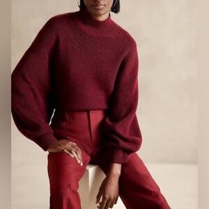 Banana Republic Landa Merino Sweater Malbec Red